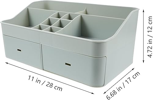 Miniatura 2 de Cabilock Organizador de maquillaje para encimera de baño, estante de almacenamiento de plástico, soporte para brochas de maquillaje, organizador de