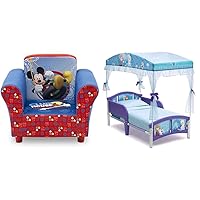 Vista 1 de Delta Children Silla tapizada, Disney Mickey Mouse & Canopy cama para niños pequeños, Disney Frozen