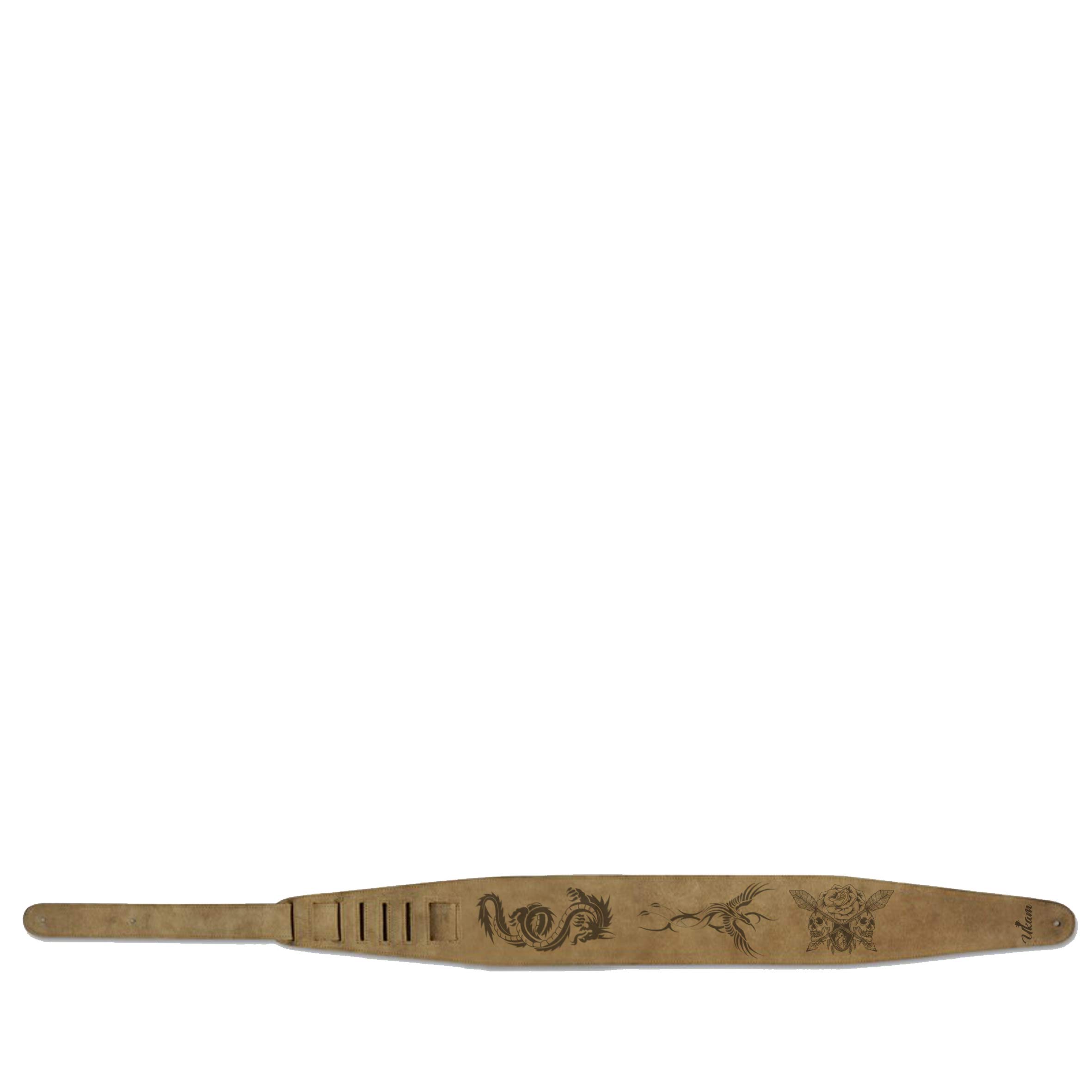 Ukam Correa guitarra piel ante 100 mm de ancho x 1160mm de largo ajustable PERSONALIZADA