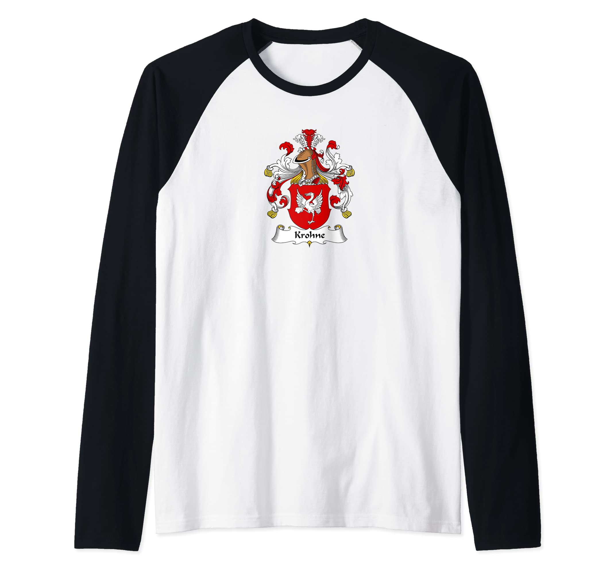 Krohne Coat of Arms - Family Crest Raglan Baseball Tee