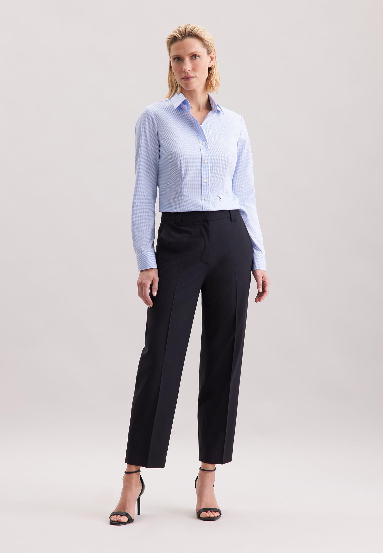 Seidensticker Chemisier Femme Chemisier de Ville - Facile à Repasser - col Chemise - Coupe Slim - Manches Longues - 100% Coton