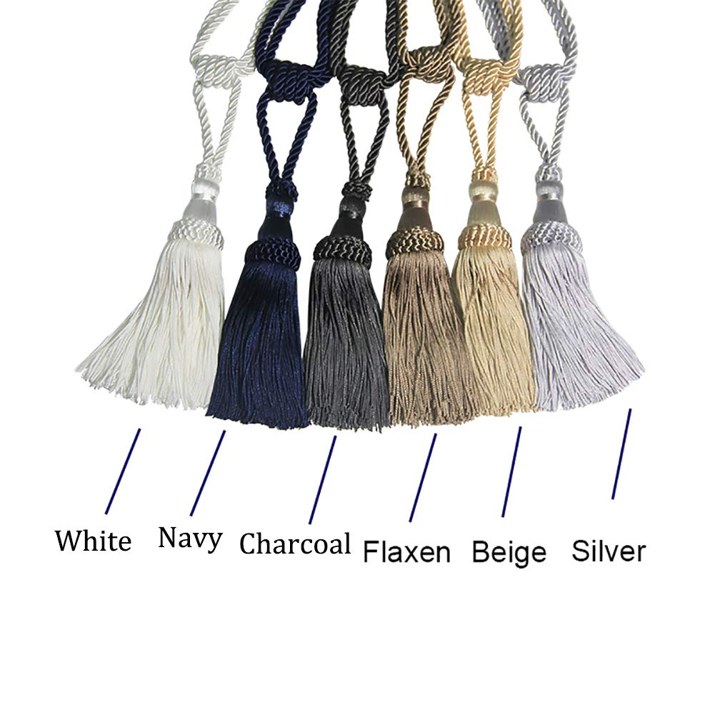 Raffhalter für Vorhänge 4er-Pack handgewebte Quasten-Halter for die Dekoration von Zuhause und Büro(Navy)