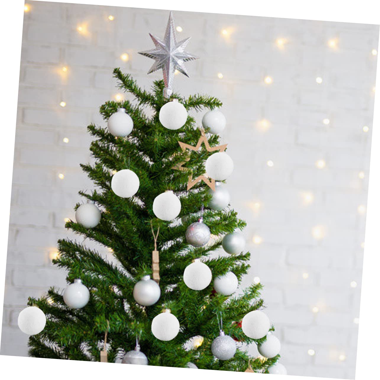 EXCEART 18 Piezas Bola De Nieve De Navidad Colgantes De Bolas De Nieve Bolas De Espuma para Manualidades DIY Bola Colgante De Navidad Bola De Navidad Artesanía Paseo El Plastico