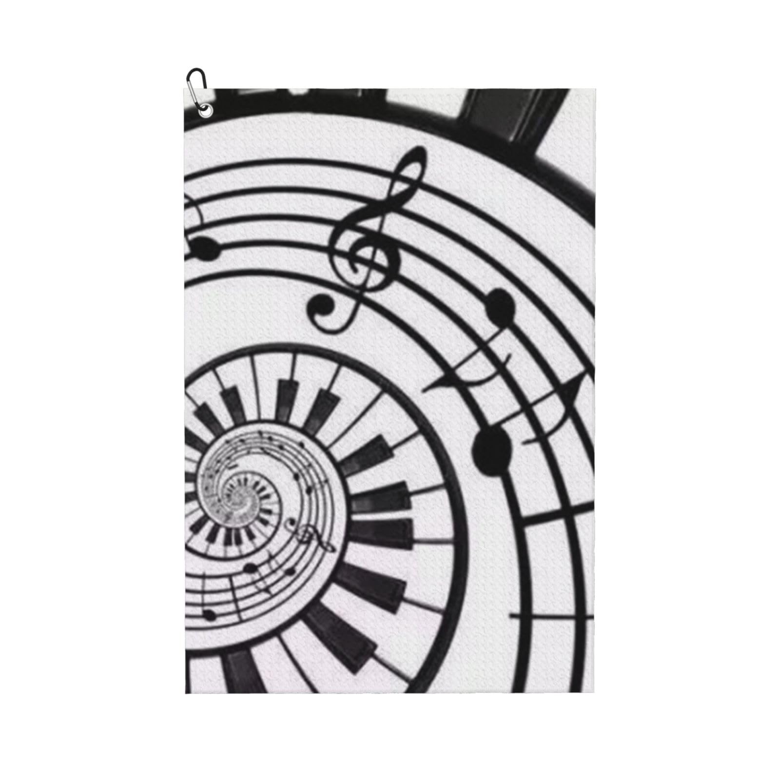 Hnnkloy Watercolor Abstract Piano Keys, 16x24 in Portable Waffle Golf Towels with Carabiner Clip for Golf Bag