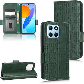Case for Honor X6 4G VNE-LX1 Leather Flip Stand Case Cover,Case for Honor X8 5G Leather Case,Case for Honor X6S 4G Case Cover Green