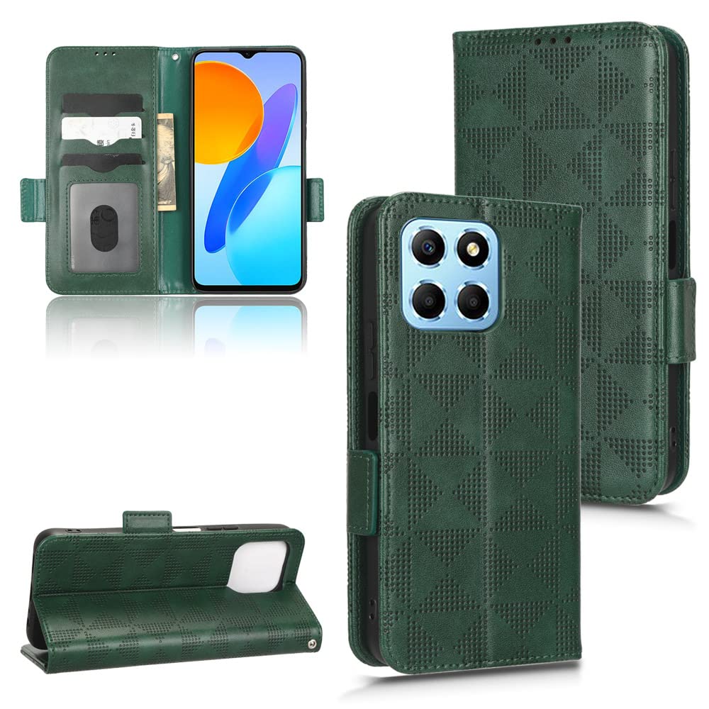 Case for Honor X6 4G VNE-LX1 Leather Flip Stand Case Cover,Case for Honor X8 5G Leather Case,Case for Honor X6S 4G Case Cover Green