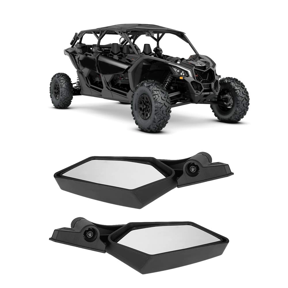 EBTOOLS pour retroviseur can am maverick sport Rétroviseur Extérieur Avec Rétroviseur ABS + Vitre Ajusté UTV pour Canam Maverick X3 4x4 Turbo DPS 2018