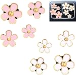 DEDC Voiture Air Refroidisseurs, 8 Pcs Car Scents Air Freshener, Clip d'évent de voiture Air Refroidisseur, Fleur Air Clips de voiture de fraicheur, Rose & blanc
