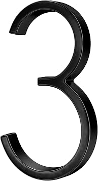 5" House Numbers for Outside, Modern Stainless Steel Floating Address Numbers, Black Door Numbers for Home Door Mailbox 911 Visibility Signage
