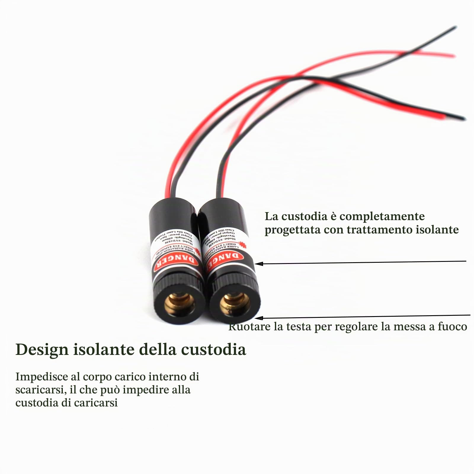 Modulo laser a linea rossa Modulo gruppo laser industriale la messa a fuoco può essere regolata L'alloggiamento è dotato di un isolante