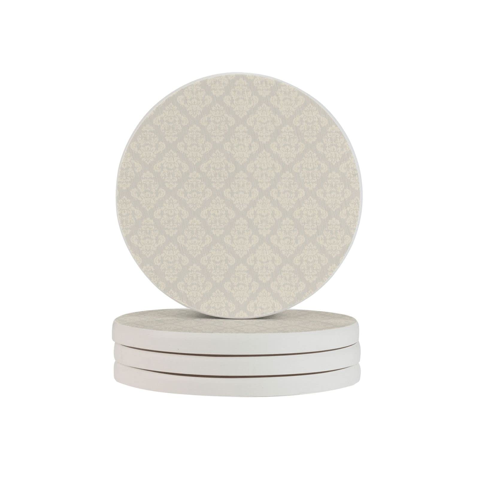 European Pattern Six Piece Coaster Heat-Resistant Reusable Saucers for Drinks Wine Glasses Plants Cups Mugs