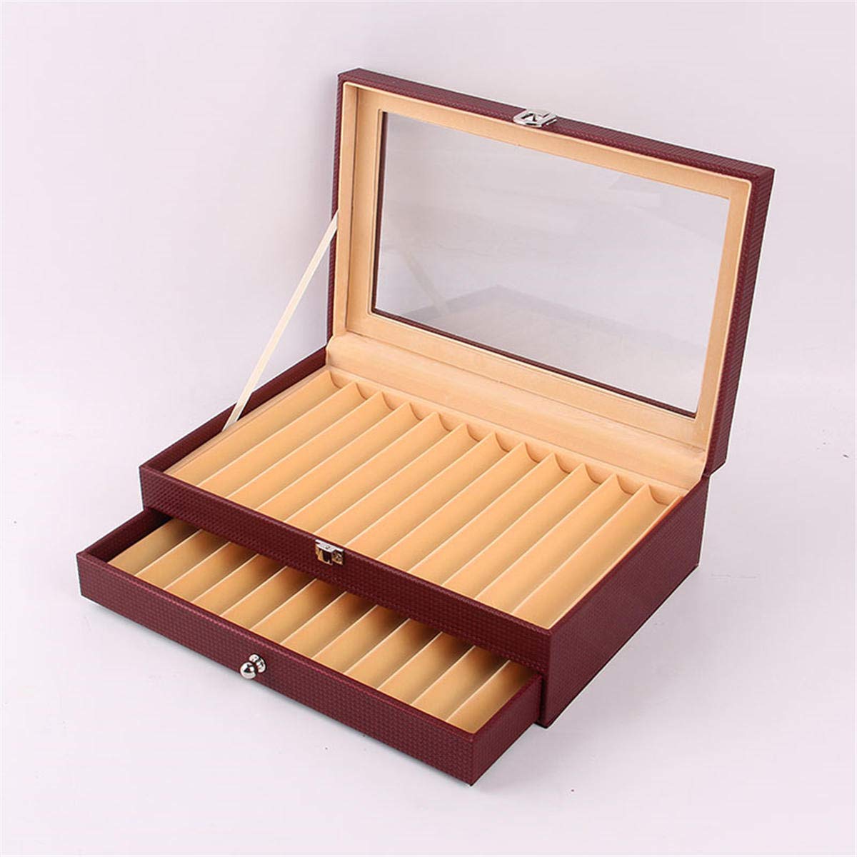 ChaRLes Scatola portaoggetti da 24 contenitori portadocumenti porta penne Scatola portaoggetti da tavolozza penne in pelle organizer - 43.04
