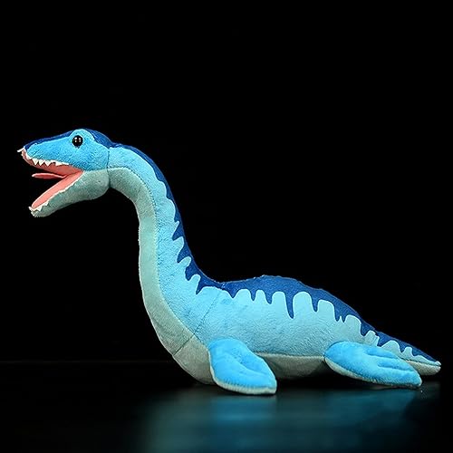 Miniatura 3 de ZHONGXIN MADE Juguete de peluche de dinosaurio de Plesiosaurio de simulación, juguete de peluche de dinosaurio azul de 16 pulgadas, figuras de