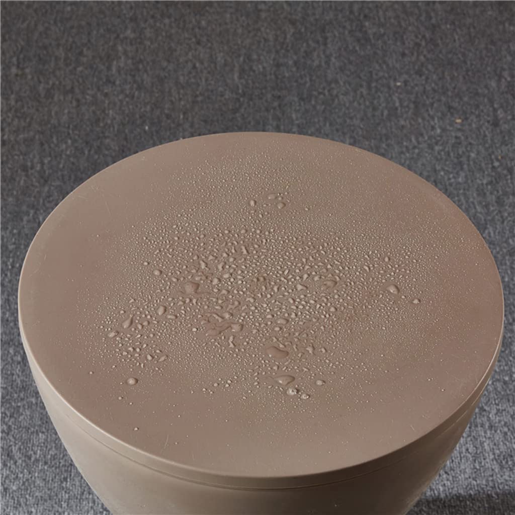 Plastikowy okrągły taboret toaletkowy antypoślizgowy wodoodporny stołek łazienkowy pod prysznic mocny trwały stołek do jadalni do salonu sypialni makijaż 30 x 42,5 cm (kolor: khaki) wodoodporna