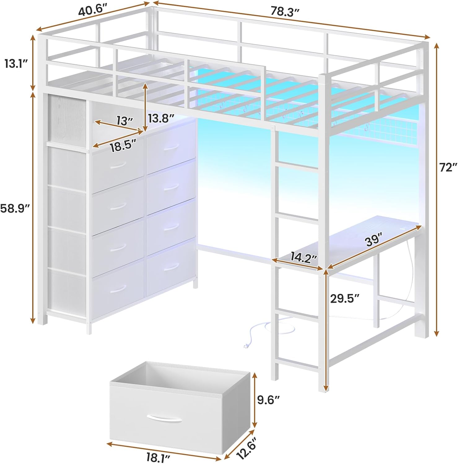 Loft Bed Dimensions Diagram