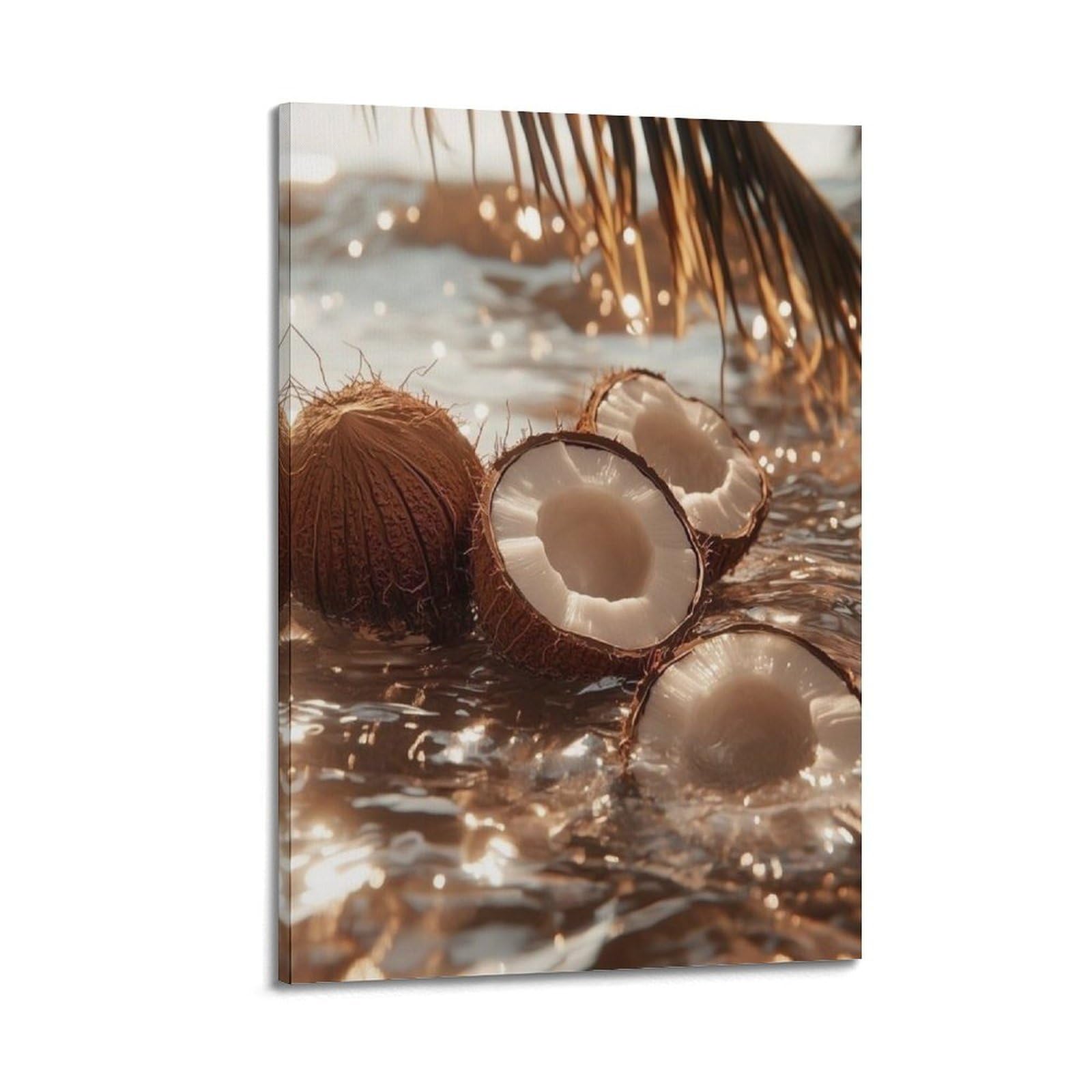 Poster coco de mer suspendu en toile artistique durable