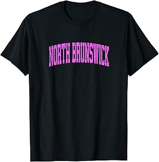 North Brunswick New Jersey NJ Vintage Athletic Sports Pink D T-Shirt