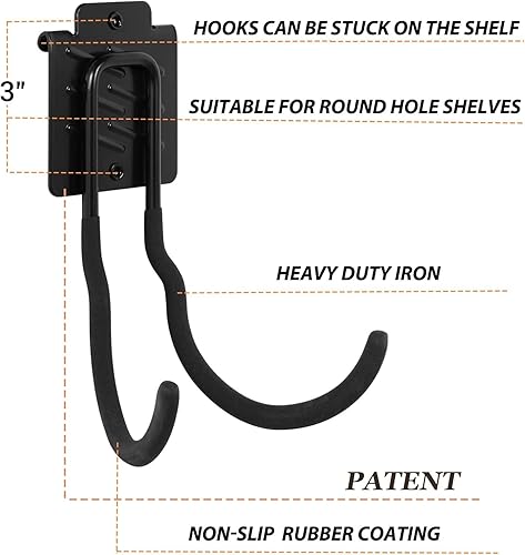 Miniatura 2 de Wallmaster Kit organizador de ganchos para estanterías sin pernos, 7 accesorios ajustables para colgar para estante de cerradura de 1.5 pulgadas