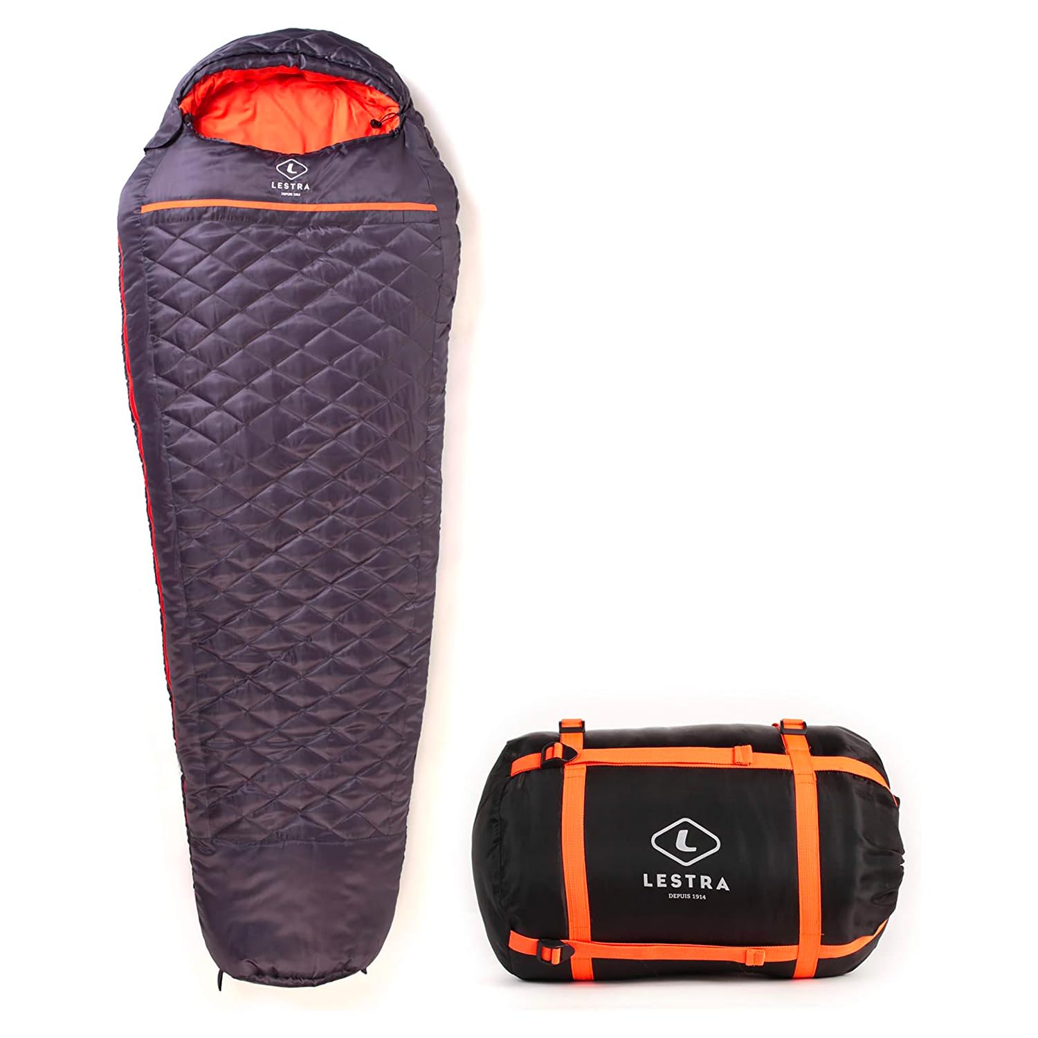 Lestra Outdoor Mount Everest 210-torba na każdą porę roku-T° Limit Komfort-05°C-Lewy zamknięcie-Wygodne i wydajne 210 x 80 cm-1,7 kg Ciemny Śpiwór dla dorosłych Unisex, Antracyt Szary, 210 x 80