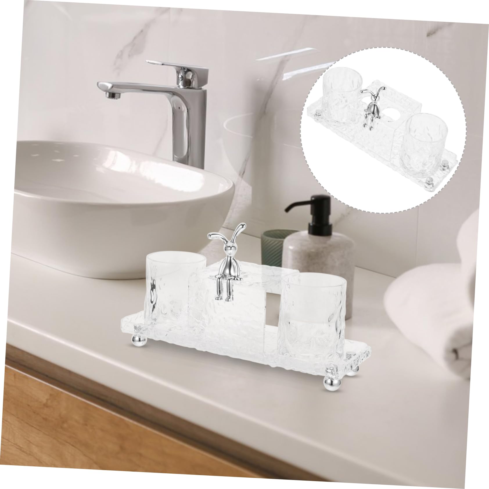 Garneck Portaoggetti Per Articoli Da Toeletta Porta Cosmetici Da Bagno Angolare Set Porta Spazzolini Da Sicuro E Robusto