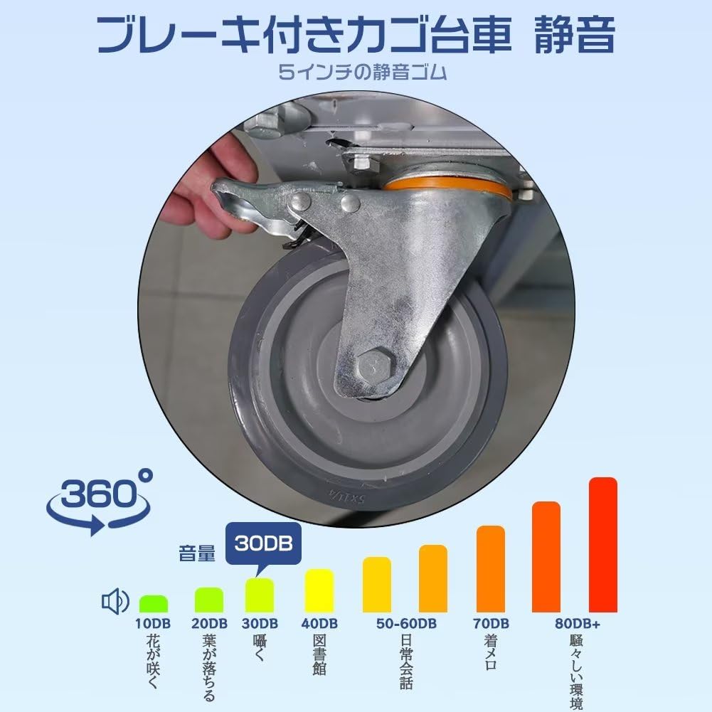 Tappros カゴ台車 折りたたみ 運搬車 ブレーキ付き 耐荷重300kg Amazon.co.jp: Tappros 台車 大型 カゴ台車 折りたたみ 耐荷重