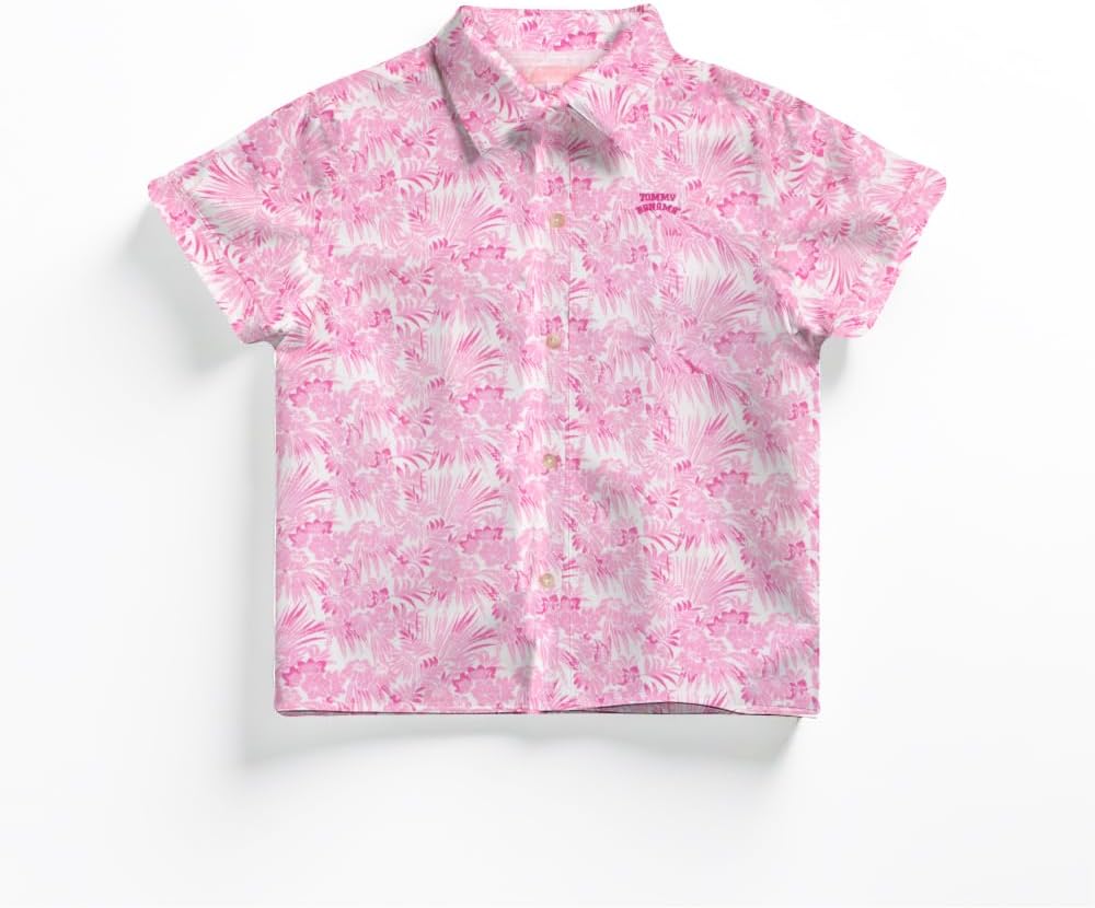 Tommy Bahama Girl's 2-Piece Matching Set - Short Sleeve Button-Down Floral Print Shirt & Shorts - Summer Outfit for Kids - Image 5