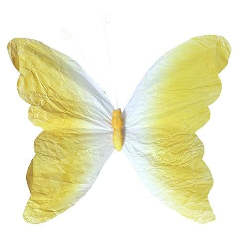 Three-Dimensional Crinkle Paper Butterflies Clip Installation for Commercial Displays Photography