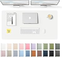 Vista 123 de YSAGi Protector de escritorio de cuero, tapete de oficina, alfombrilla grande para mouse, secante antideslizante de cuero PU, escritorio