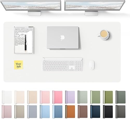 Miniatura 123 de YSAGi Protector de escritorio de cuero, tapete de oficina, alfombrilla grande para mouse, secante antideslizante de cuero PU, escritorio