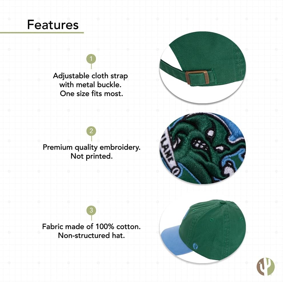 Desert Cactus Tulane University Baseball Hat Green Wave Brimmed Embroidered Hats Cap Adjustable Cloth Strap Adult (Style G1) - Image 4