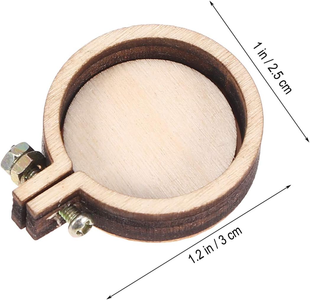 Milisten Mini Embroidery Hoops 1 Inch Oval Cross Stitch Fixing Frame for Needlework Sewing Craft Display Small Wooden Hoop Set of 10 - Image 3