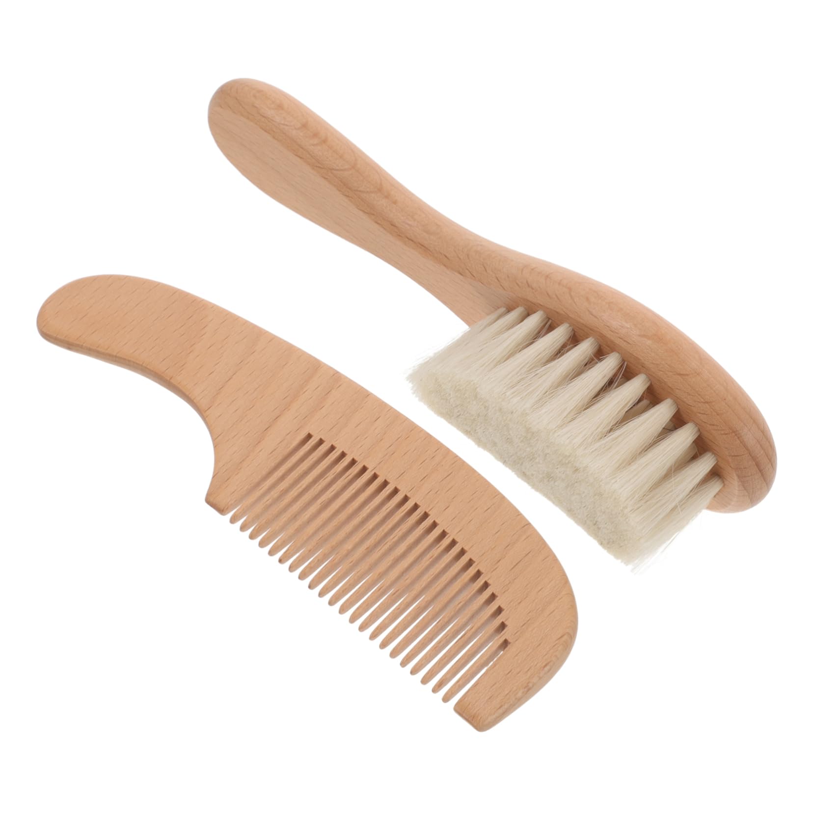BIUDECO Baby Bath Brush Set Wood Handle Baby Scalp Brush Soft Bristles for Grooming