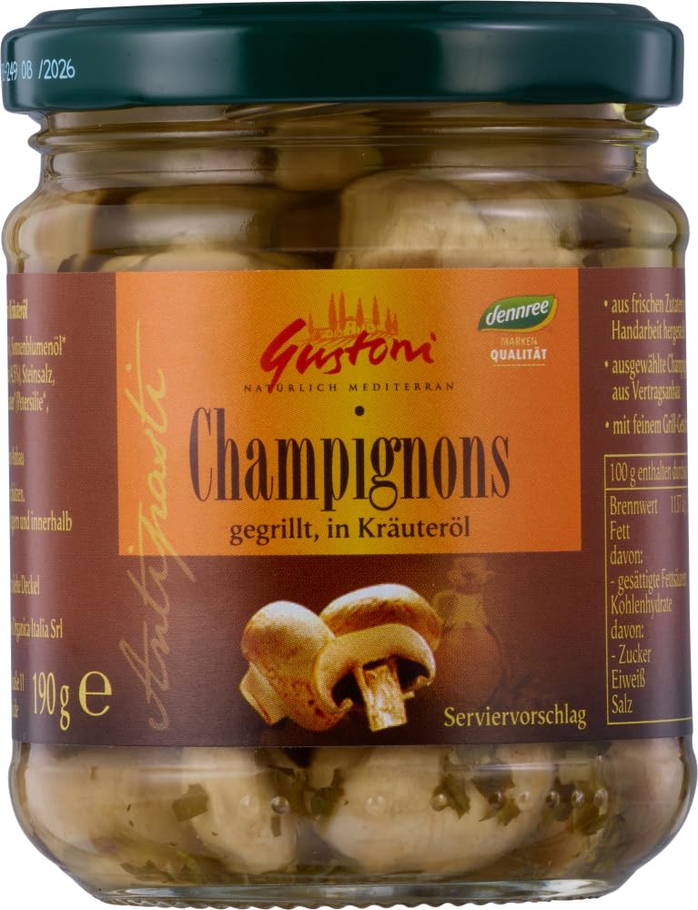 Champignons gegrillt, in Kräuteröl 12 x 190 g