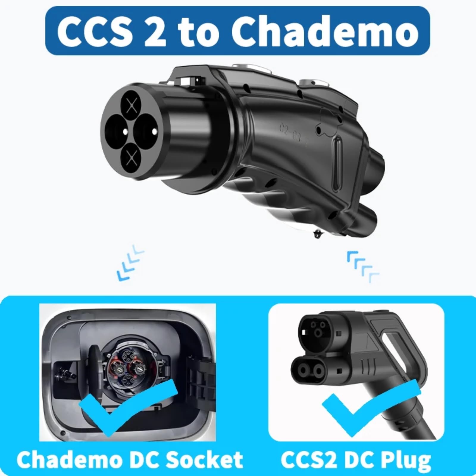 chademo S2 to 250A 1000V DC 250KW EV Ladegerät Auto Adapter