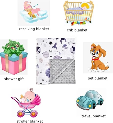 Miniatura 7 de Boyoung Manta de bebé, suave Minky manta cálida para niño o niña, manta de recepción con doble capa de respaldo punteado para recién nacidos 7894222