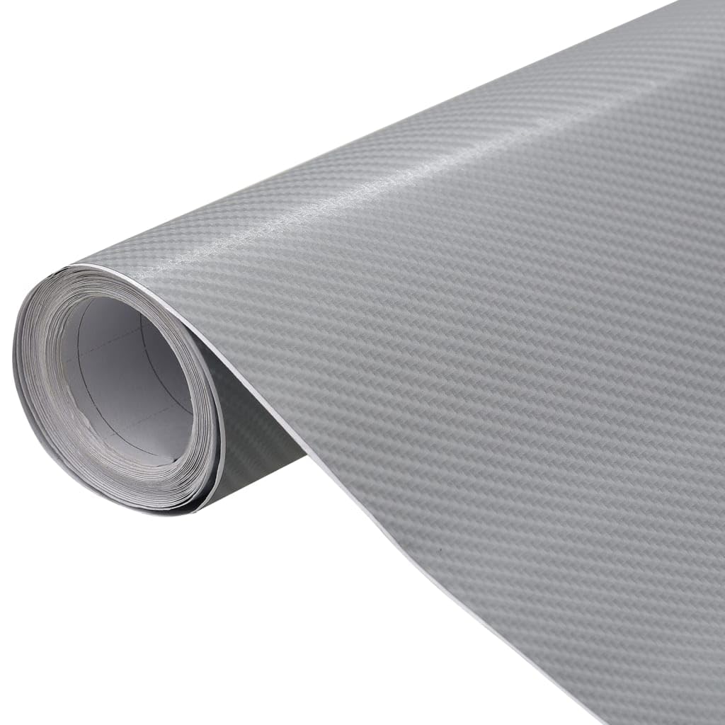 Pellicola per auto, 2 pezzi, 4D, argento, 100 x 150 cm, in PVC, autoadesiva, senza bolle, antigraffio, per carrozzeria, tuning, pellicola decorativa, protezione solare e interni