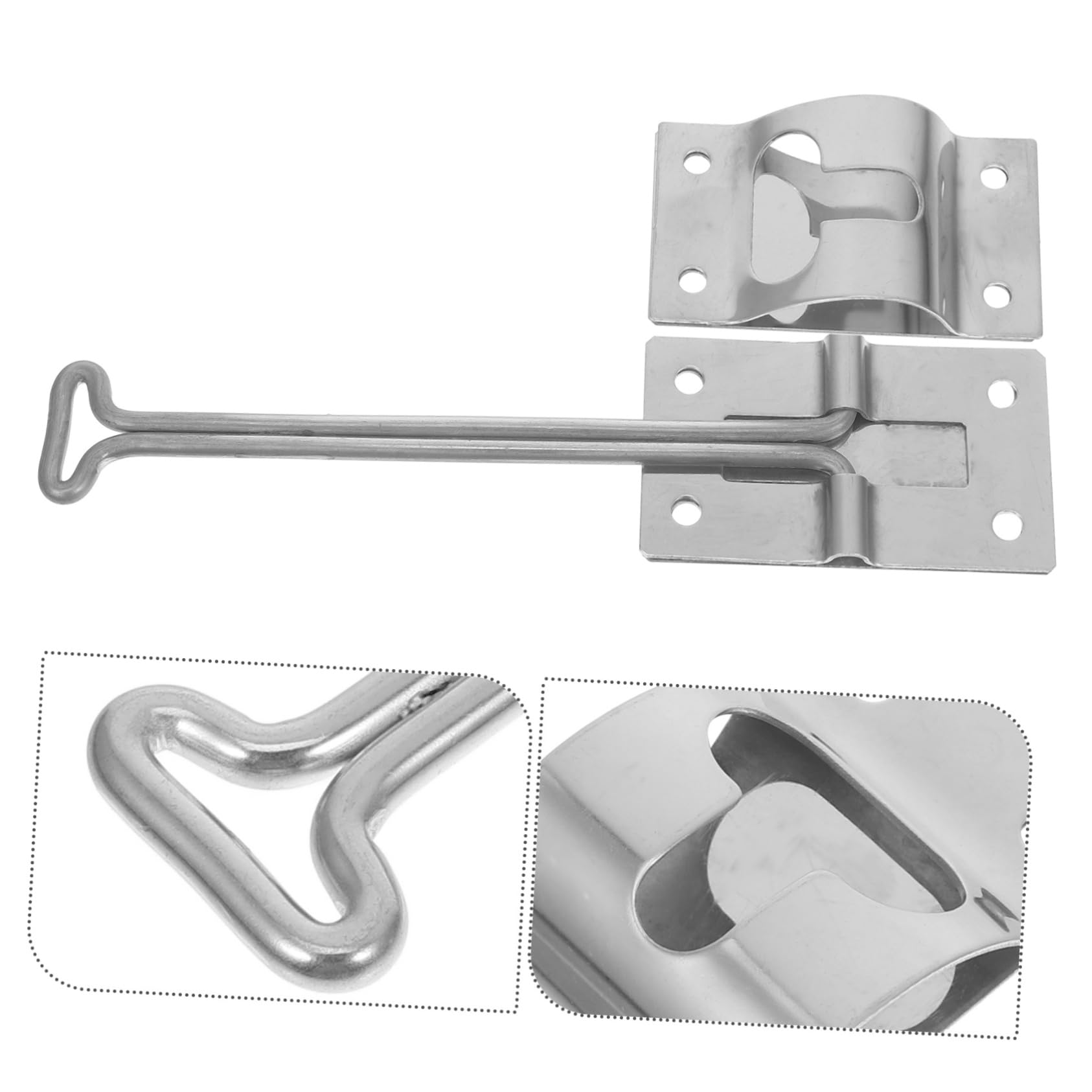 Gatuida 5 Juegos conectar accesorios rv para interior juego de puertas correderas pestillos soporte del pestillo de la puerta de rv kit de pestillo de puerta de remolque Acero inoxidable