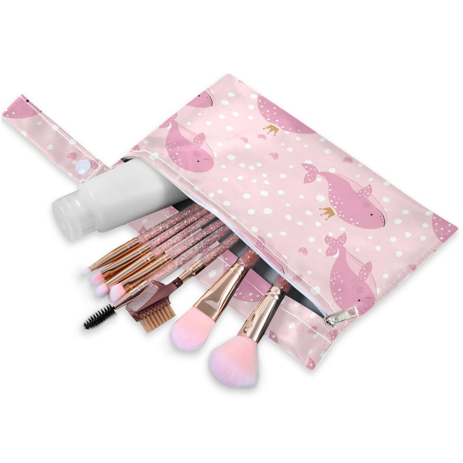 Coikll Wet Dry Bags for Cloth Diaper 2 Pack Waterproof Yoga Gym Bag for Swimsuit Wet Clothes Baby Items-?Cute Crowned Whale?