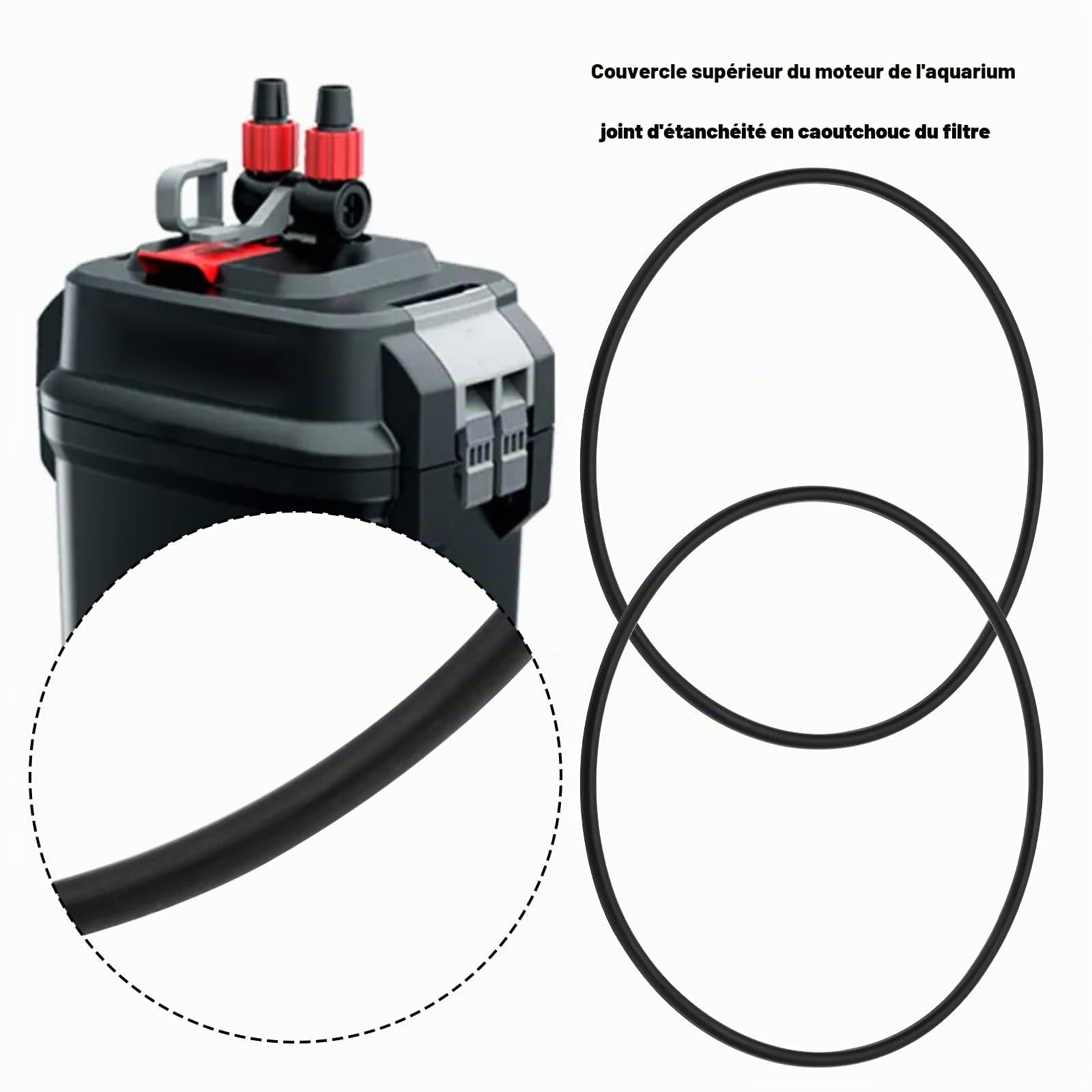 Lot de 2 Joints D'étanchéité en Caoutchouc pour Couvercle Supérieur de Moteur d'aquarium Diamètre Extérieur 170 Mm épaisseur 5 Mm A20038 Compatible avec Fluval 104 105 204 205 106 206