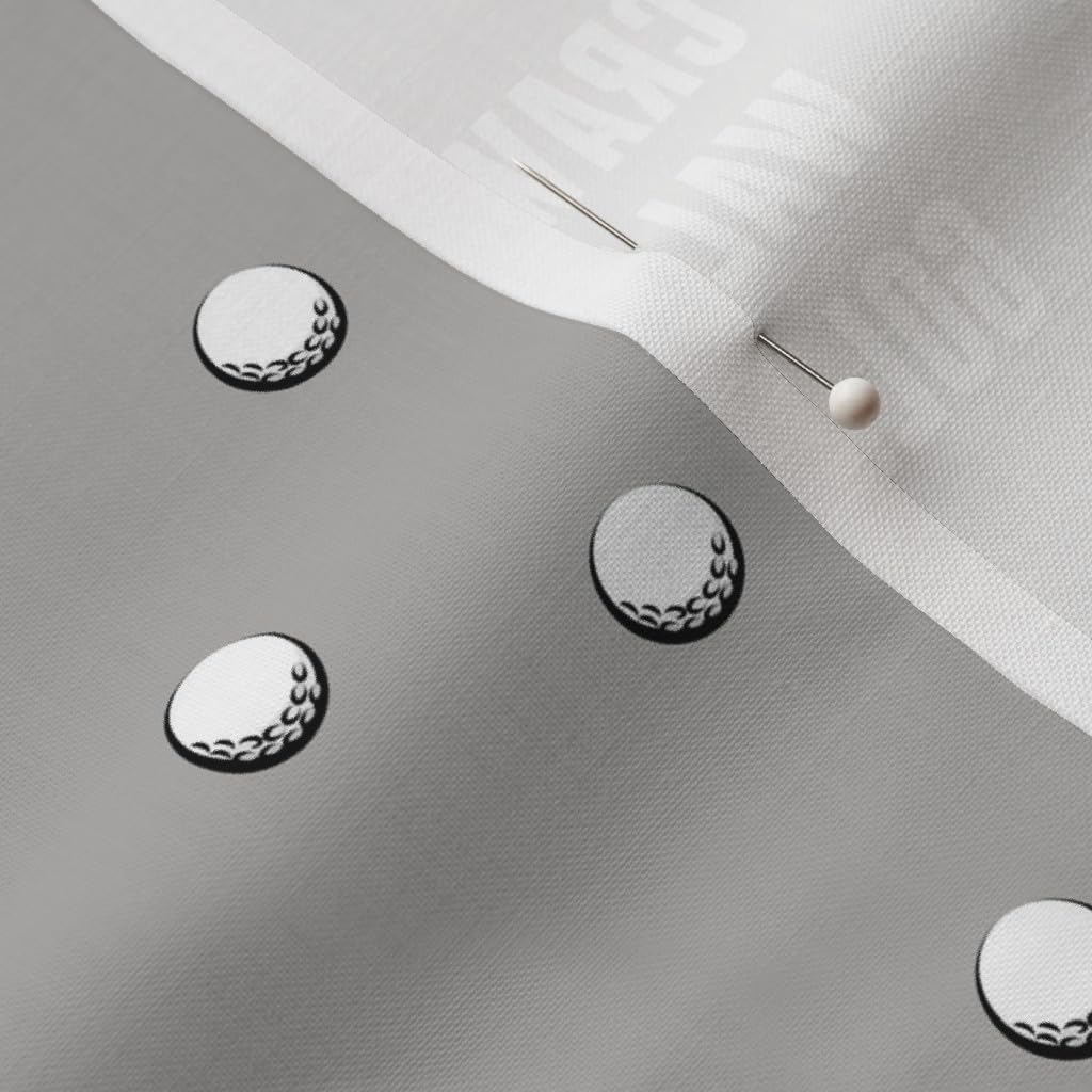 Spoonflower Fabric - Walk Golf Gray Golfing Clubs Sports Themed Printed on Petal Signature Cotton Fabric by The Yard - Sewing Quilting Apparel Crafts Decor