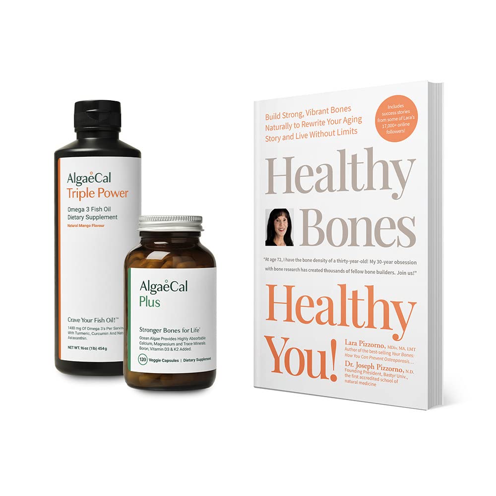 ALGAECAL Bundle - Calcium Supplement with Vitamin D K2 Mag Boron Omega 3 Fish Oil with EPA DHA