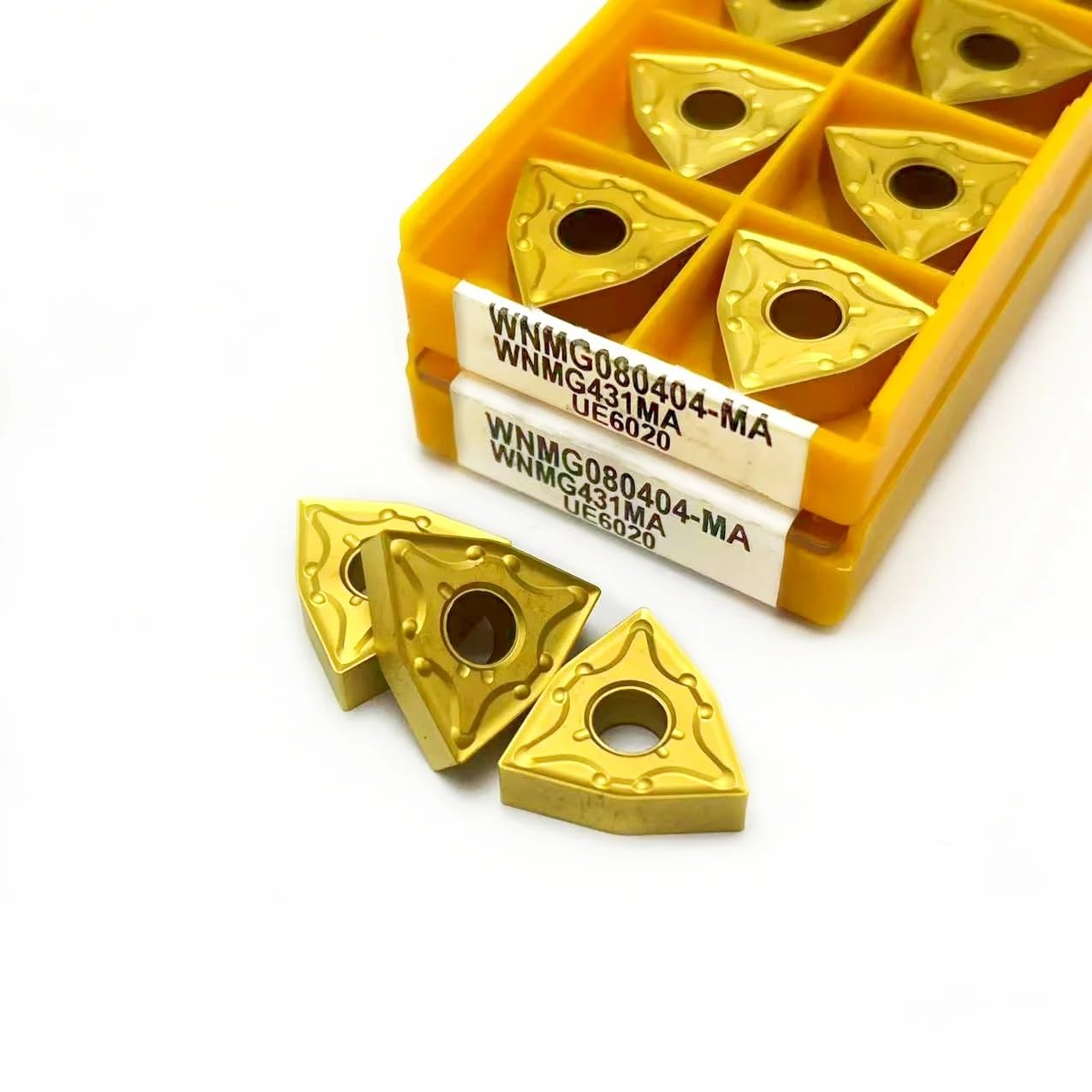 10 Uds CNC Insertar Hoja De Carburo WNMG080404 MA VP15TF UE6020 Herramienta Dureza Fresa Interna(WNMG080408 UE6020)