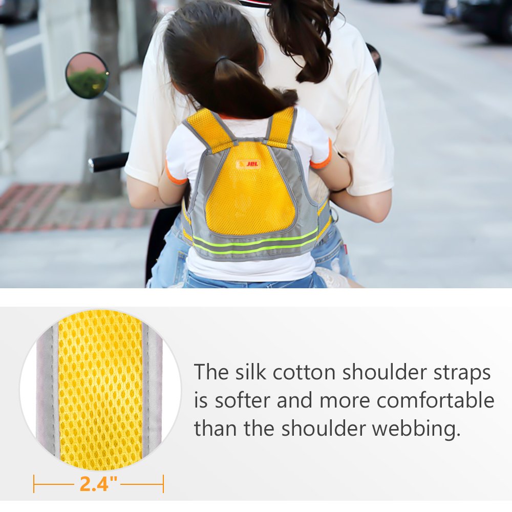 Jolik Child Motorcycle Safety Harness with 4 – in – 1 Buckle Breathable Material in Yellow — Amazon image 5