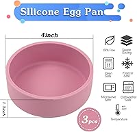 Vista 2 de 3 piezas ZHYEEDAA molde de huevo para freidora de aire, moldes de huevo de silicona, molde individual reutilizable para mordeduras de huevo, molde