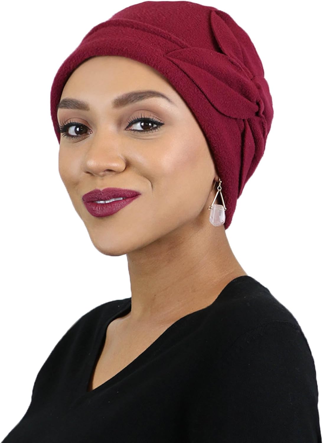 Hats Scarves & More Womens Fleece Beanie Hat Chemo Headwear Ladies Lightweight Winter Head Covering Butterfly - Image 2