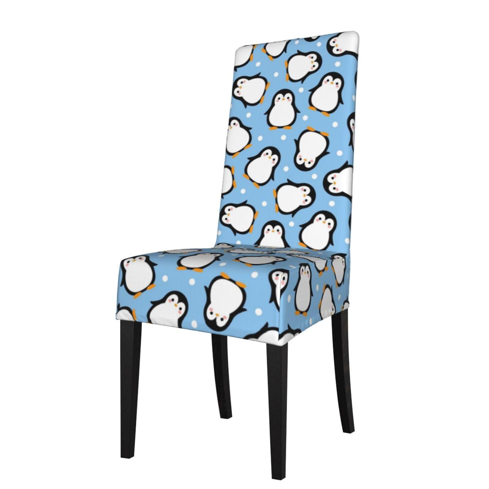 Lkymoh As Picture Cute Penguin Cartoon Pattern, Chair Covers Stretch Chair Slipcovers For Dining Room, For Party Pet Protection Universal Fit Soft Polyester