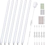 LED Under Cabinet Lighting 6pcs 30 cm Seamlessly Linkable Strip Light Bars for Cabinet, Kitchen, Shelf, Workbench, Cupboard Lighting, 1200 Lumen Cold White 6000K