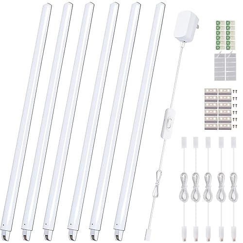 Cefrank Cabinet Lighting 6-Pack 12 inch Seamlessly Linkable Strip Light