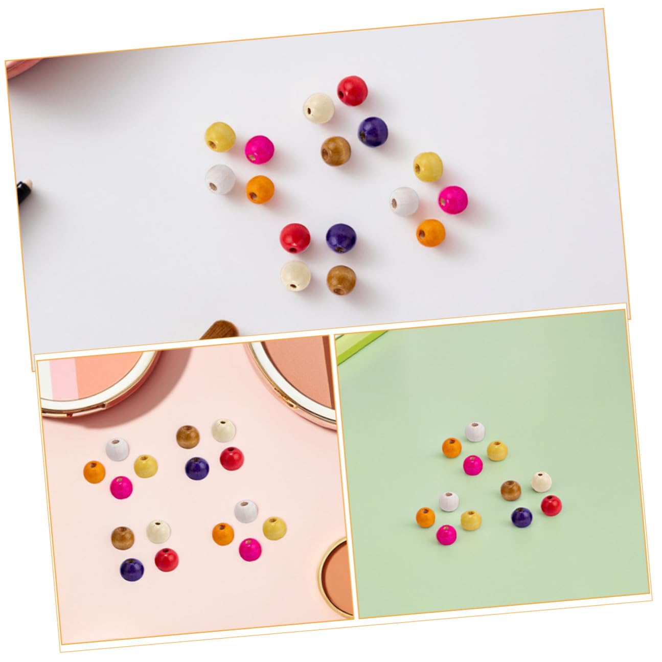 Cuentas de Madera Naturales Redondas Hechas Mano Cuentas Espaciadoras para Joyería Bricolaje y Manualidades Suministros para Hacer Pulseras Collares y Guirnaldas Color Aleatorio