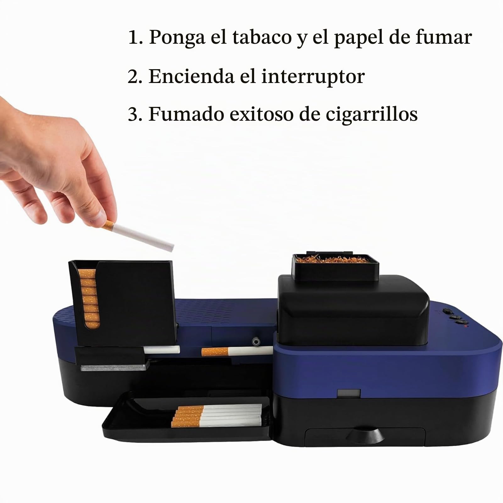 Maquina Electrica para Liar Tabaco Entubadora de Cigarros Portatil,MáQuina AutomáTica para Liar Cigarrillos,Entubadora AutomáTica de Cigarrillos,10 Cigarrillos/Vez,TuberíA de 8 mm,para Fumadores